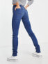 Only Tall – Royal – Jeans in verwaschenem Mittelblau mit engem Schnitt und hohem Bund
