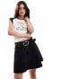 Levi's mini flounce denim skirt in washed black