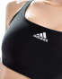 adidas Training 3 stripe bikini in black