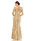 Фото #2 товара Women's Embellished High Neck Long Sleeve Gown