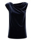 Women's Sleeveless Velvet Drape Neck Shell