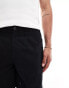 ASOS DESIGN pleated linen shorts in black