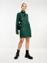 Фото #5 товара Pieces roll neck mini jumper dress in dark green