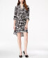 Фото #1 товара Платье женское INC International Concepts High-Low в полоску черно-белое размер XS