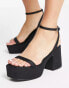 Topshop Rebecca platform tubular tie sandal in black Черный, 40 - фото #1