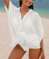 ფოტო #2 პროდუქტის Women's Dolman Sleeve Button Cover-Up Dress