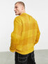 Фото #3 товара ASOS DESIGN fluffy knit check jumper in mustard