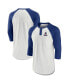 ფოტო #2 პროდუქტის Men's Ash, Blue CO Rockies True Classics Better Believe Raglan Henley 3/4-Sleeve T-shirt