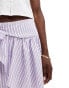 COLLUSION poplin wrap mini skirt in pink stripe