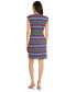 Women's Crochet Stripe Surplice Sheath Dress