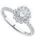 ფოტო #1 პროდუქტის Diamond Oval Double Halo Engagement Ring (5/8 ct. t.w.) in 14k White Gold