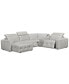 Фото #2 товара CLOSEOUT! Haigan 5-Pc. Leather Chaise Sectional Sofa with 2 Power Recliners, Created for Macy's