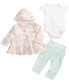 ფოტო #1 პროდუქტის Baby Girls Jacket, Bodysuit and Pants Take Me Home 3 Piece Set, Created for Macy's