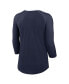 ფოტო #3 პროდუქტის Women's Navy Dallas Cowboys Raglan 3/4 Sleeve T-Shirt