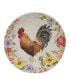 Фото #2 товара Floral Rooster Set of 4 Salad Plate 9"