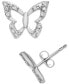 Фото #1 товара Diamond Butterfly Stud Earrings (1/10 ct. t.w.) in 14k White Gold, Created for Macy's