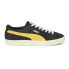 Фото #1 товара Puma Suede Vtg Hairy Lace Up Mens Black, Yellow Sneakers Casual Shoes 38569806