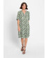 Фото #2 товара Women's Elbow Sleeve Leaf Print Dress
