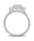 ფოტო #3 პროდუქტის Asscher-Cut Certified Diamond (1 1/2 ct. t.w.) 3- Stone Engagement Ring in 14k White Gold