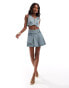 Фото #1 товара Extro & Vert denim pleated mini skirt co-ord in blue