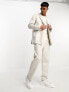 Jack & Jones Premium relaxed fit suit trousers in cream