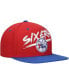 Men's Red, Royal Philadelphia 76ers Hardwood Classics Soul Transcript Snapback Hat