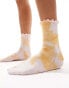 ASOS DESIGN ankle sock in tie dye with frill edge