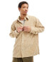 Reclaimed Vintage long sleeve jumbo cord shirt in stone