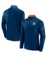 ფოტო #4 პროდუქტის Men's Navy Chicago Bears Ringer Quarter-Zip Jacket