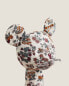 Floral print fabric children’s mouse rattle