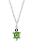 ფოტო #1 პროდუქტის Crystal Pavé Turtle 18" Pendant Necklace in Sterling Silver, Created for Macy's