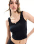 Фото #1 товара Miss Selfridge rose trim corset top in black