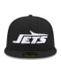 Фото #2 товара Men's Black New York Jets Omaha 59FIFTY Fitted Hat