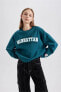 Фото #1 товара Fit Bisiklet Yaka Kalın Sweatshirt