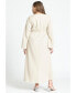 Фото #2 товара Plus Size Asym Button Up Linen Dress