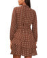 ფოტო #1 პროდუქტის Women's Shawl-Collar Long-Sleeve Tiered Dress