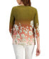 Фото #2 товара Petite Garden Lace-Up 3/4-Sleeve Tunic Top, Created for Macy's