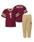 Toddler Boys and Girls Garnet Florida State Seminoles Two-Piece Red Zone Jersey and Pants Set