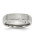 ფოტო #1 პროდუქტის Stainless Steel Polished Satin Center 6mm Ridged Edge Band Ring