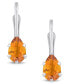 Gemstone Leverback Earrings in 10K White Gold