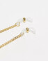 ASOS DESIGN waterproof stainless steel sunglasses chain in gold tone