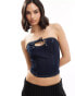 Фото #1 товара ASOS DESIGN denim cut out bandeau in indigo