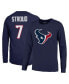 Фото #1 товара Men's Threads C.J. Stroud Navy Houston Texans Name and Number Long Sleeve T-shirt