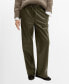 ფოტო #1 პროდუქტის Women's Leather-Effect Elastic Waist Trousers