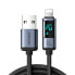 Фото #1 товара Kabel do iPhone z wyświetlaczem LED Lightning - USB-A 2.4A 1.2m czarny