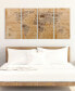 Фото #2 товара 'World Map' 4-Piece Arte De Legno Digital Print on Solid Wood Wall Art Set - 60" x 30"