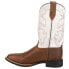 Roper Monterey Embroidered Square Toe Cowboy Womens Brown, White Casual Boots 0