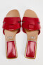 Flat criss-cross leather slider sandals