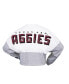 Women's White Texas A&M Aggies Heather Block Cropped Long Sleeve Jersey T-shirt