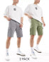 Фото #1 товара Jack & Jones 2 pack cargo shorts in grey & khaki